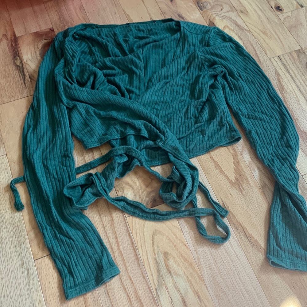 Reformation green wrap top